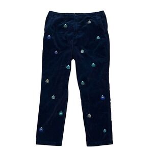 Polo Ralph Lauren Prepster Corduroy Pants Mens XXL Navy Embroidered Rugby Shirts